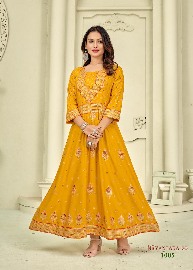 Banwery Fashion Nayanthara Vol 20 Rayon With Printed Work Stylish Designer Fancy Kurti
