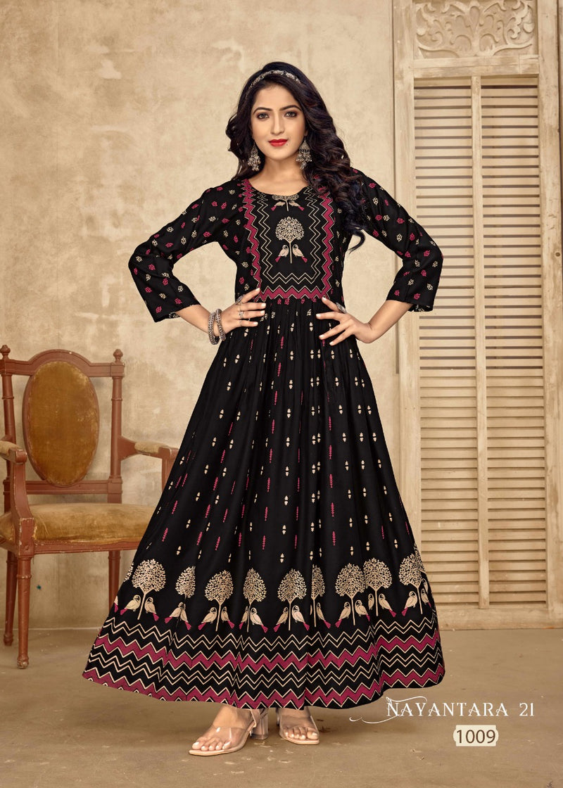 Banwery Fashion Nayanthara Vol 21 Rayon With Fancy Work Stylish Designer Fancy Kurti