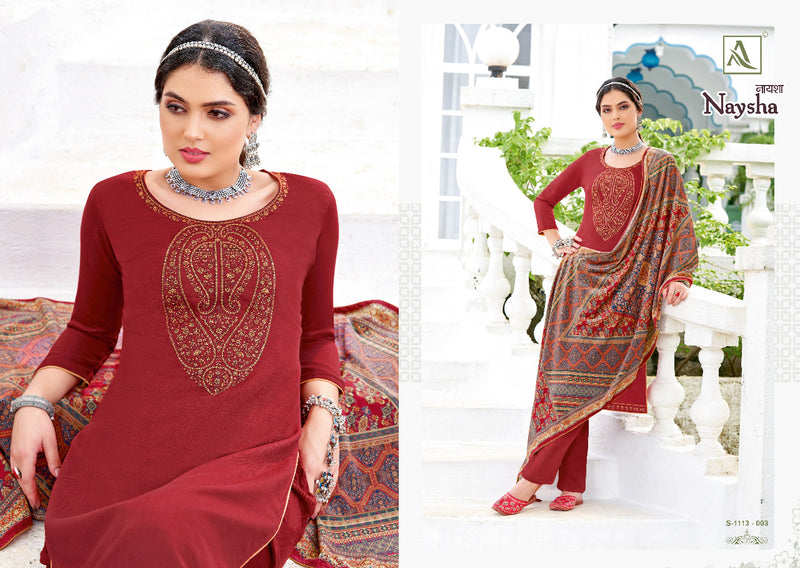 Alok Suit Naysha Pashmina With Heavy Embroidery Work Stylish Designer Attractive Look Salwar Kameez
