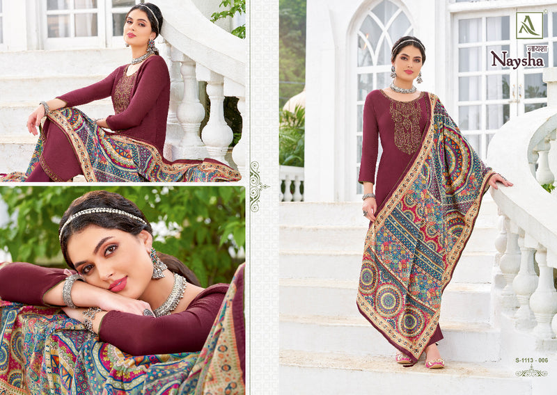Alok Suit Naysha Pashmina With Heavy Embroidery Work Stylish Designer Attractive Look Salwar Kameez