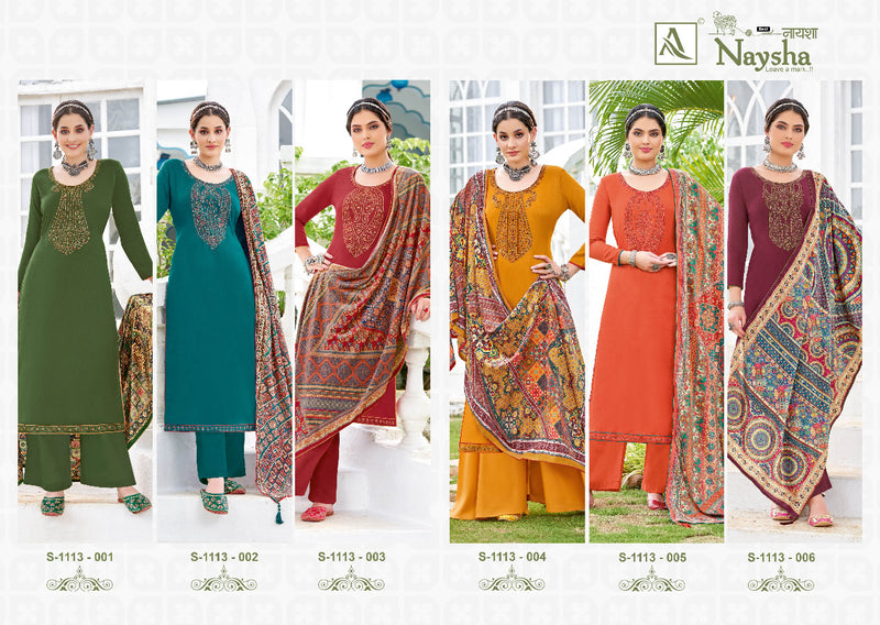 Alok Suit Naysha Pashmina With Heavy Embroidery Work Stylish Designer Attractive Look Salwar Kameez