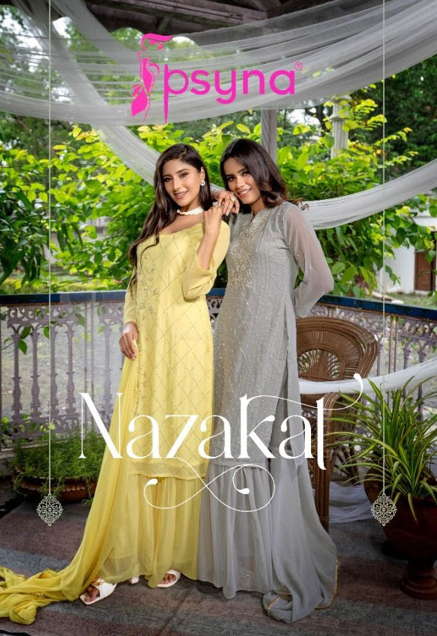 Psyna Nazakat Georgette With Beautiful Embroidery Work Stylish Designer Party Wear Kurti
