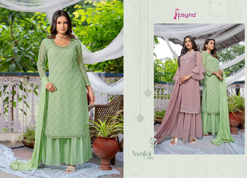 Psyna Nazakat Georgette With Beautiful Embroidery Work Stylish Designer Party Wear Kurti