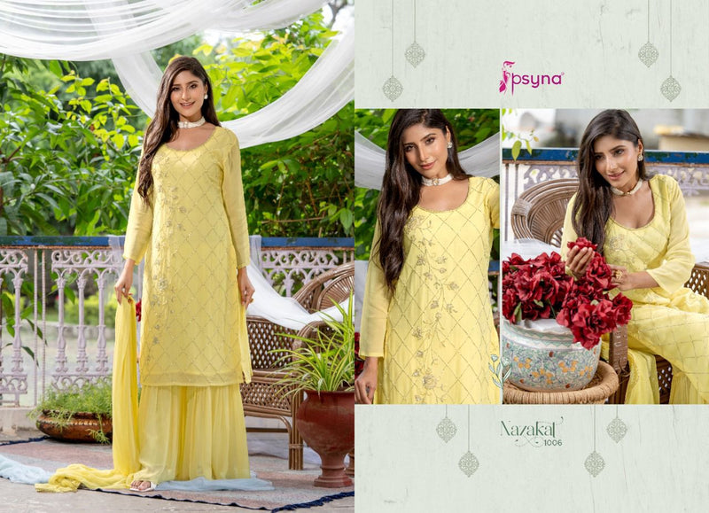 Psyna Nazakat Georgette With Beautiful Embroidery Work Stylish Designer Party Wear Kurti