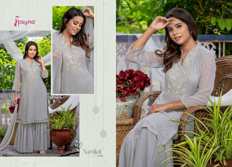 Psyna Nazakat Georgette With Beautiful Embroidery Work Stylish Designer Party Wear Kurti