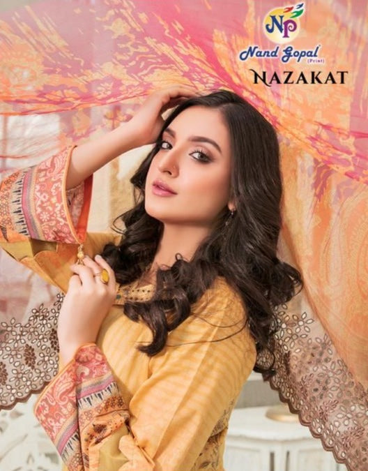Nand Gopal Nazakat Pure Cotton Stylish Designer Pakistani Salwar Kameez