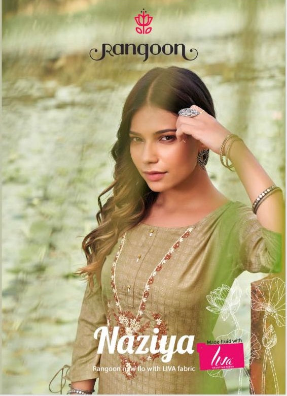 Rangoon Naziya Cotton Hand Work Fancy Designer Partywear Kurti