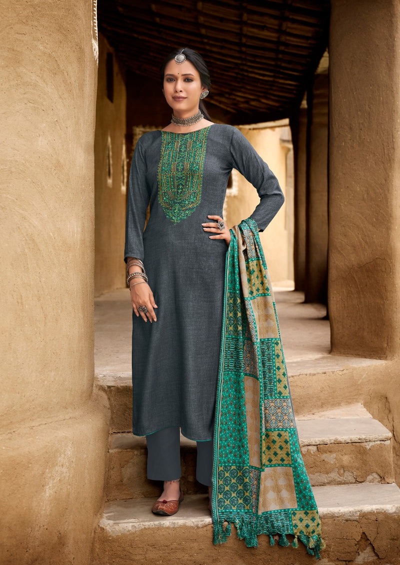 Levisha Naziya Pashmina With Fancy Embroidery Work Stylish Designer Casual Wear Salwar Kameez