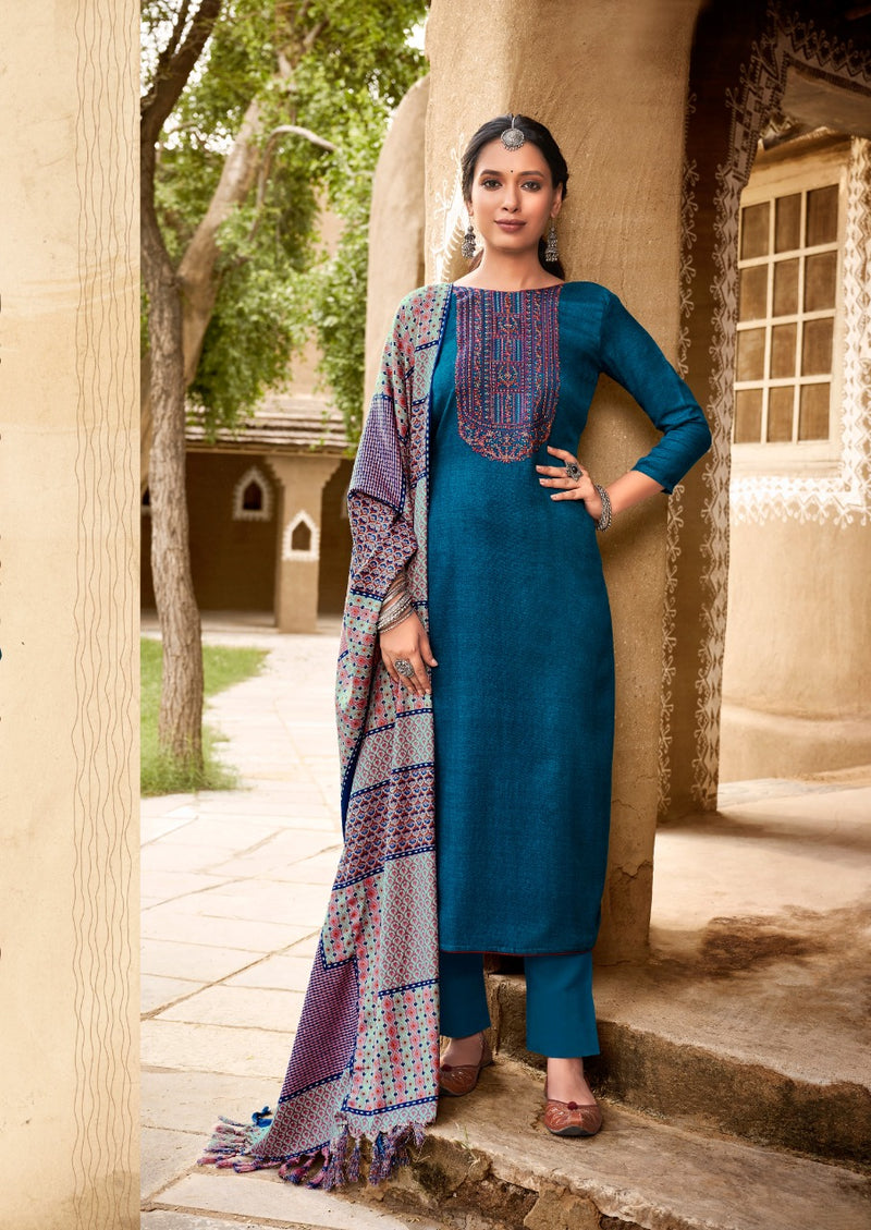 Levisha Naziya Pashmina With Fancy Embroidery Work Stylish Designer Casual Wear Salwar Kameez