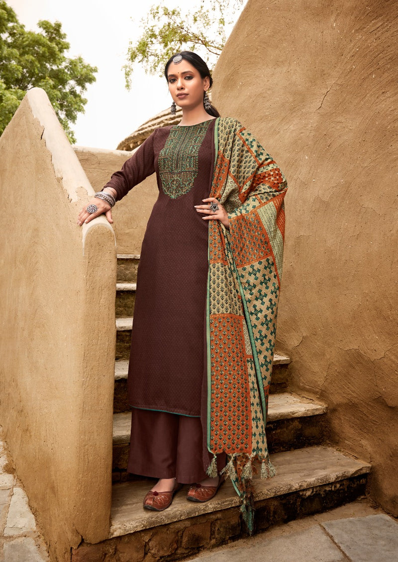 Levisha Naziya Pashmina With Fancy Embroidery Work Stylish Designer Casual Wear Salwar Kameez