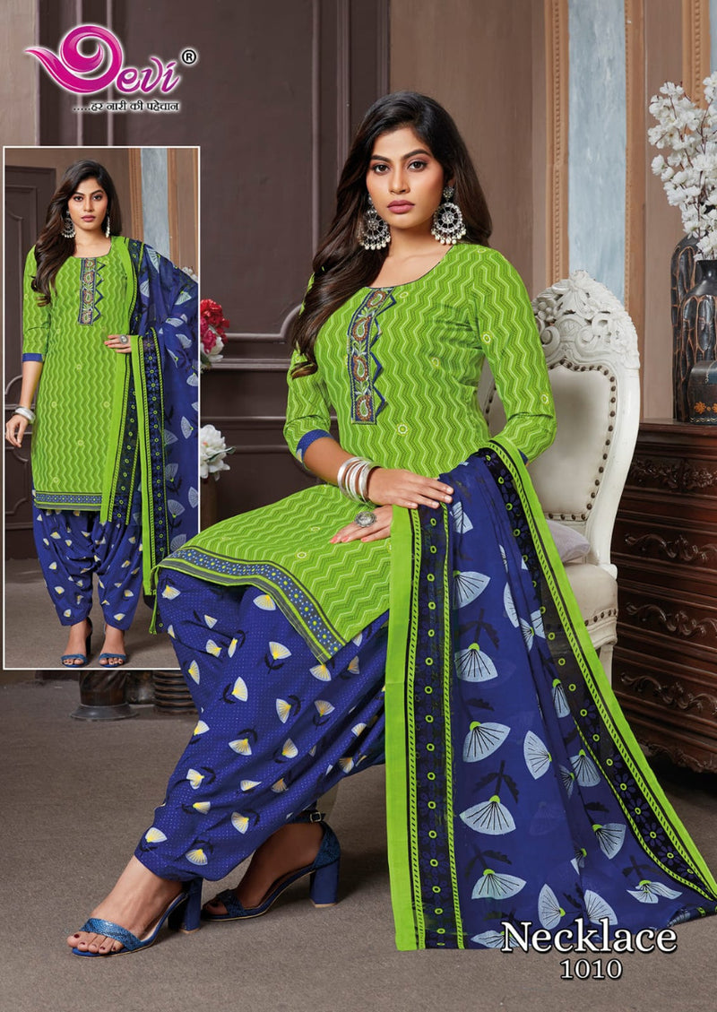 Devi Fashion Necklace Patiyala Vol 1 Pure Cotton With Heavy Printed Work Festive Wear Kurti