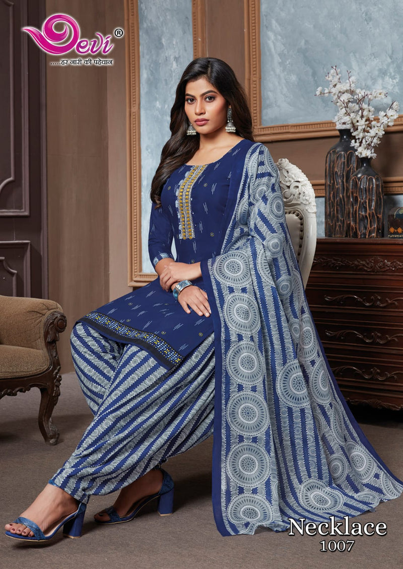 Devi Fashion Necklace Patiyala Vol 1 Pure Cotton With Heavy Printed Work Festive Wear Kurti