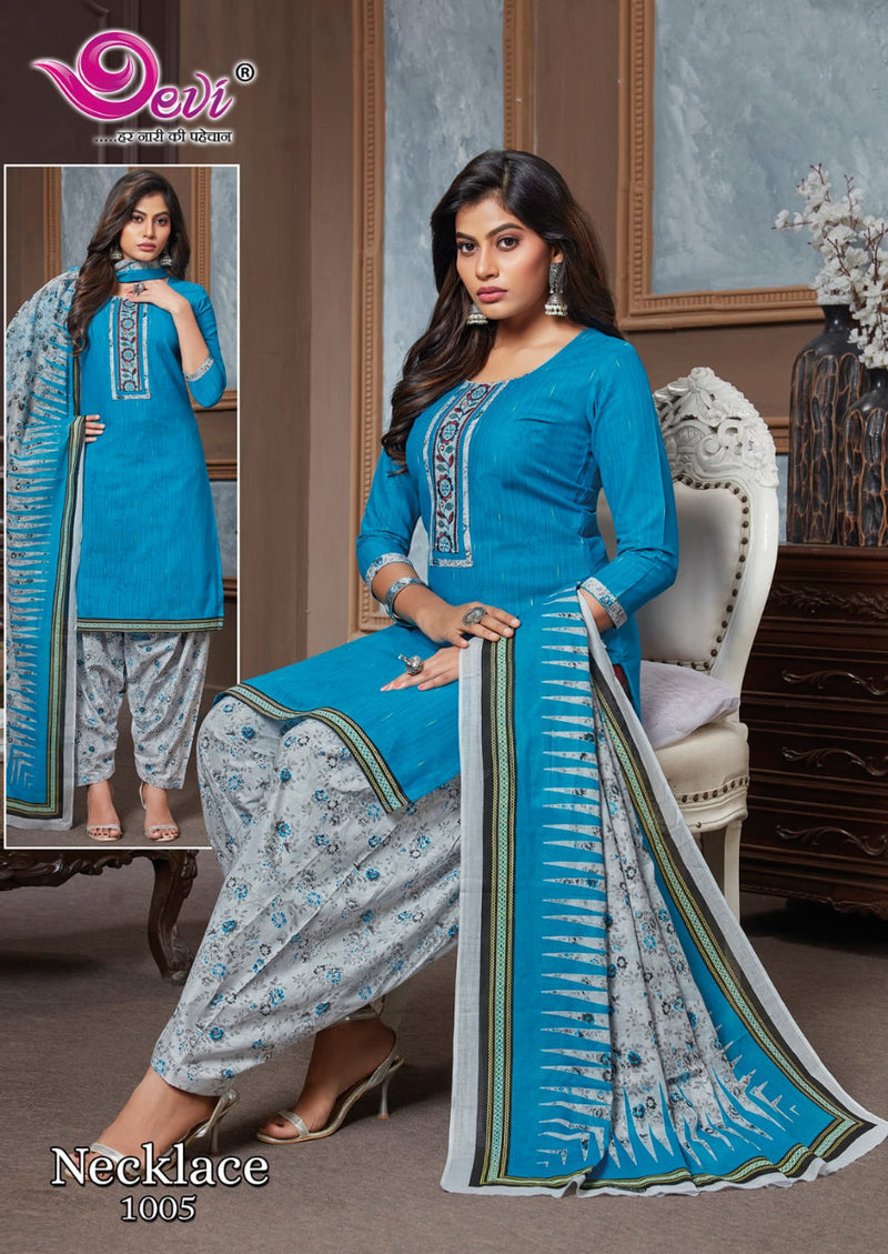 Devi Fashion Necklace Patiyala Vol 1 Pure Cotton With Heavy Printed Work Festive Wear Kurti