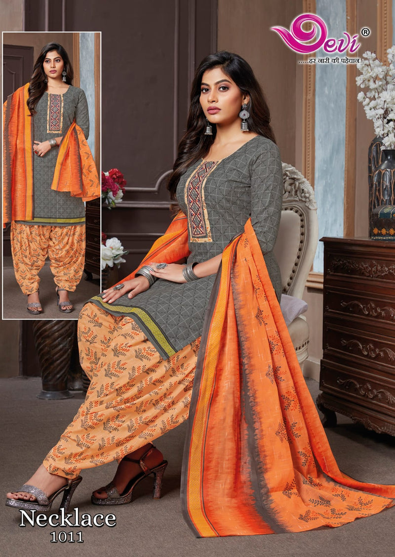 Devi Fashion Necklace Patiyala Vol 1 Pure Cotton With Heavy Printed Work Festive Wear Kurti