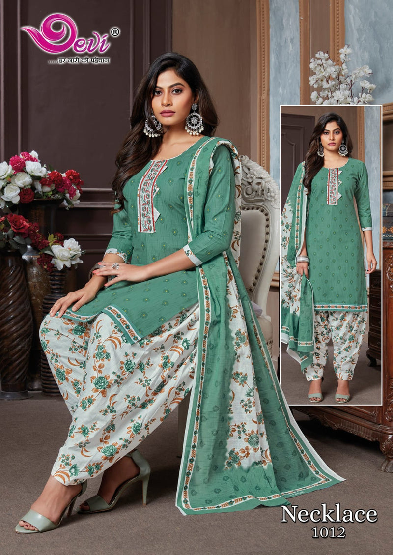 Devi Fashion Necklace Patiyala Vol 1 Pure Cotton With Heavy Printed Work Festive Wear Kurti