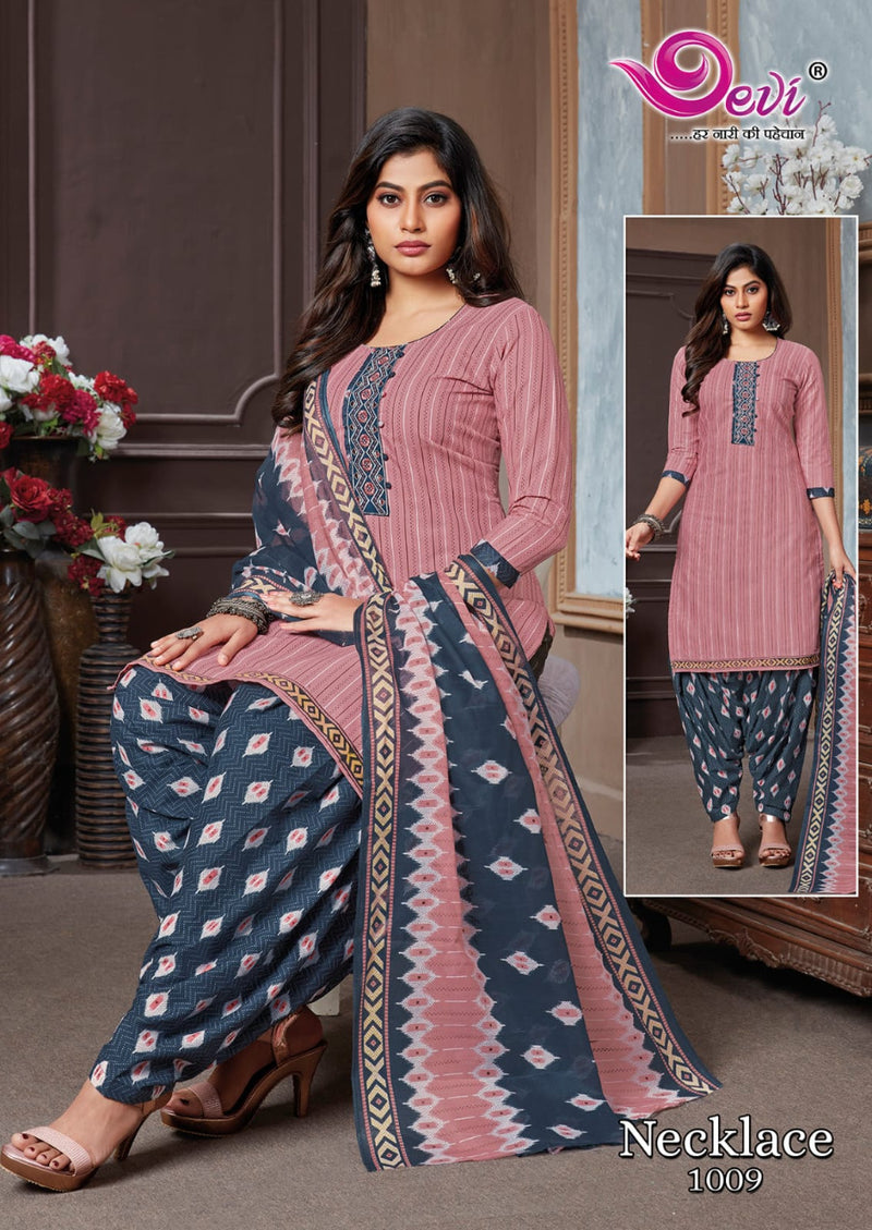Devi Fashion Necklace Patiyala Vol 1 Pure Cotton With Heavy Printed Work Festive Wear Kurti