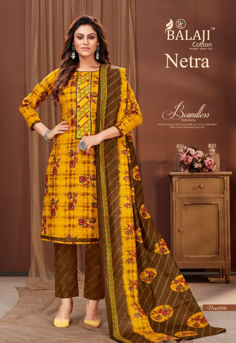 Balaji Cotton Netra Vol 1 Exclusive Collection Of Festive Wear Salwar Kameez With Embroidery