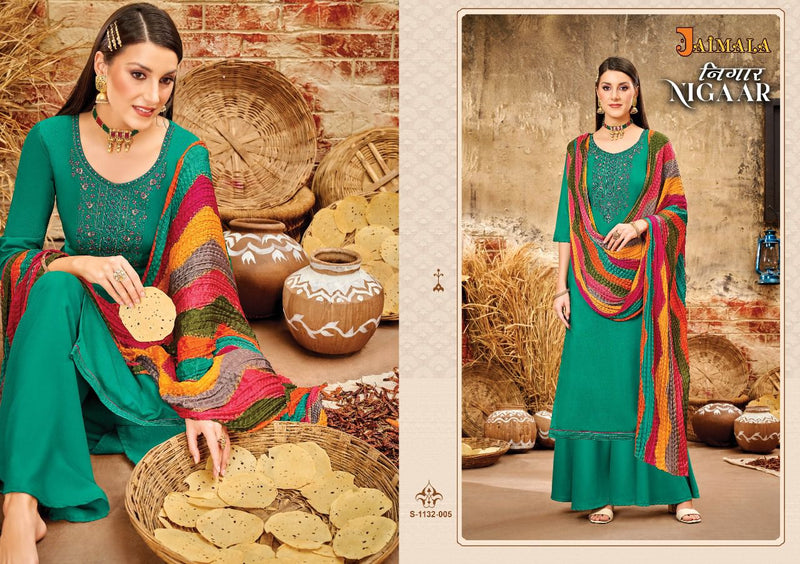 Alok Suit Nigaar Rayon With Heavy Embroidery Work Stylish Designer Casual Look Salwar Suit