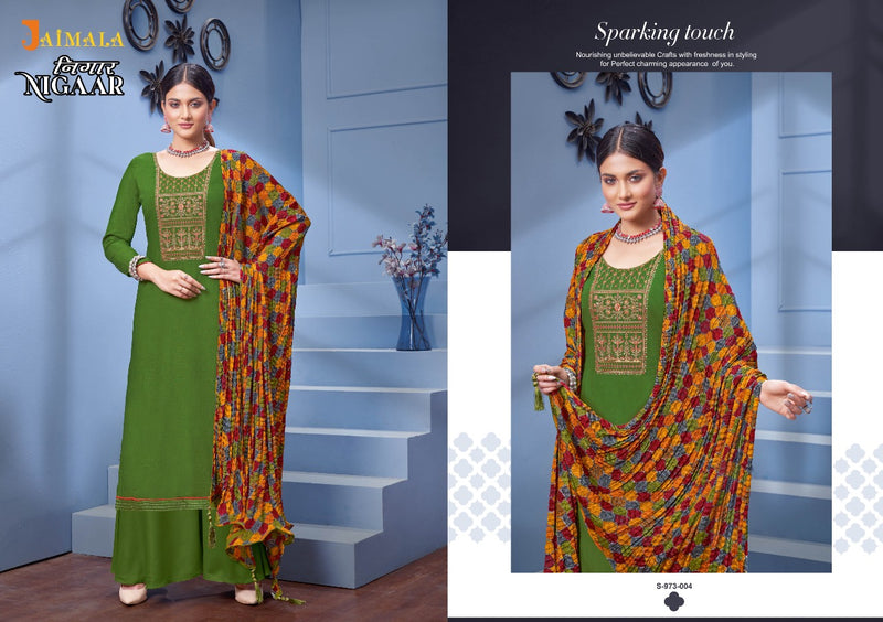 Alok Suits Jaimala Nigaar Rayon Slub Designer Embroidered Party Wear Salwar Suits