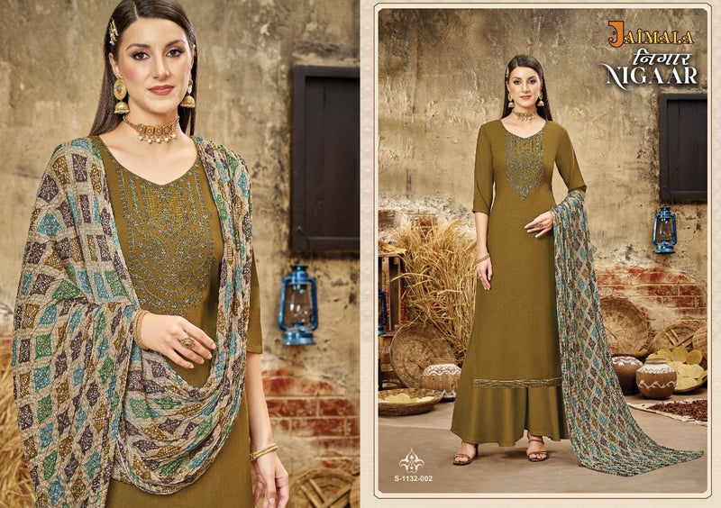 Alok Suit Nigaar Rayon With Heavy Embroidery Work Stylish Designer Casual Look Salwar Suit