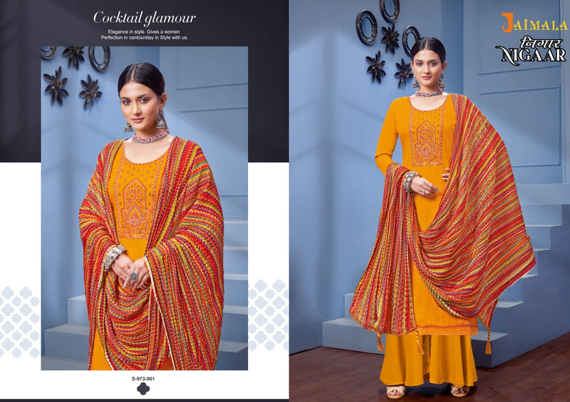 Alok Suits Jaimala Nigaar Rayon Slub Designer Embroidered Party Wear Salwar Suits
