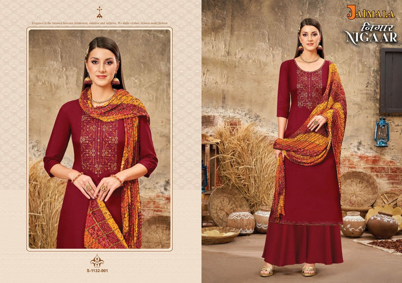 Alok Suit Nigaar Rayon With Heavy Embroidery Work Stylish Designer Casual Look Salwar Suit