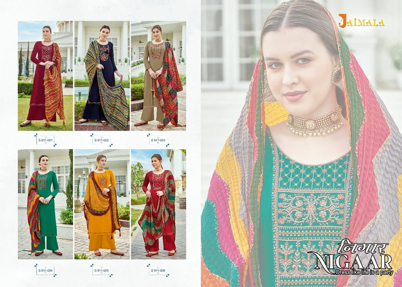 Alok Suits Jaimala Nigaar Rayon Embroidered Party Wear Salwar Suits