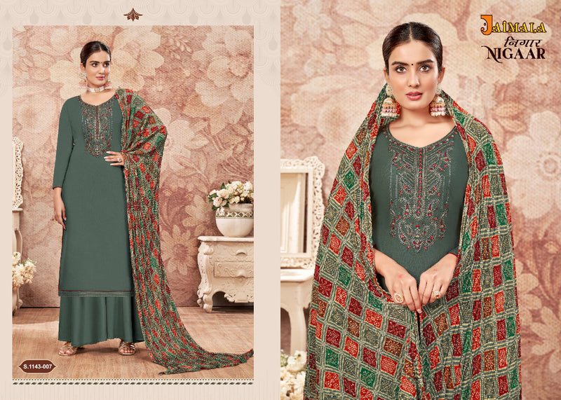 Alok Suit Nigaar Vol 4 Rayon With Heavy Fancy Work Stylish Designer Casual Look Salwar Suit