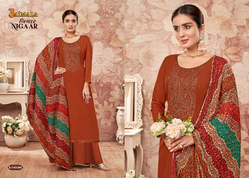 Alok Suit Nigaar Vol 4 Rayon With Heavy Fancy Work Stylish Designer Casual Look Salwar Suit