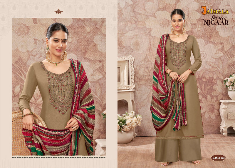 Alok Suit Nigaar Vol 4 Rayon With Heavy Fancy Work Stylish Designer Casual Look Salwar Suit