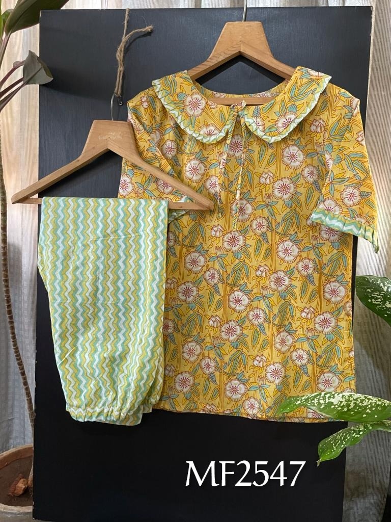 Mesmora Night Wear Series Khadi Cotton Printed Fancy Wear Kurtis With Bottom