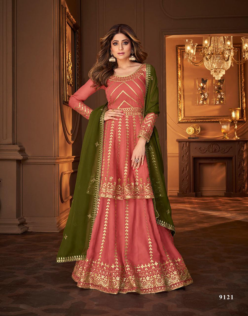 Aashirwad Creation Niharika Dno 9121 Georgette Stylish Festival Look Designer Wear Salwar Suit