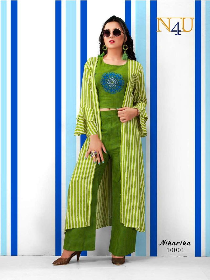 Tunic House Niharika Rayon Fancy Party Wear Kurtis With Jacket & Bottom