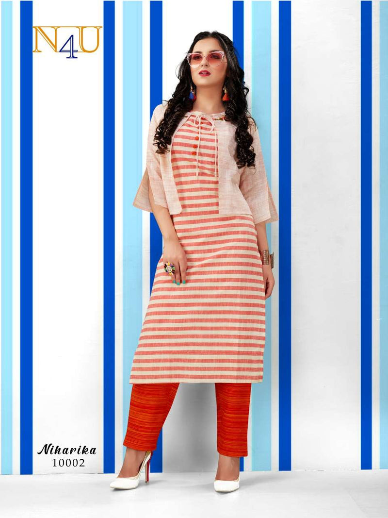 Tunic House Niharika Rayon Fancy Party Wear Kurtis With Jacket & Bottom