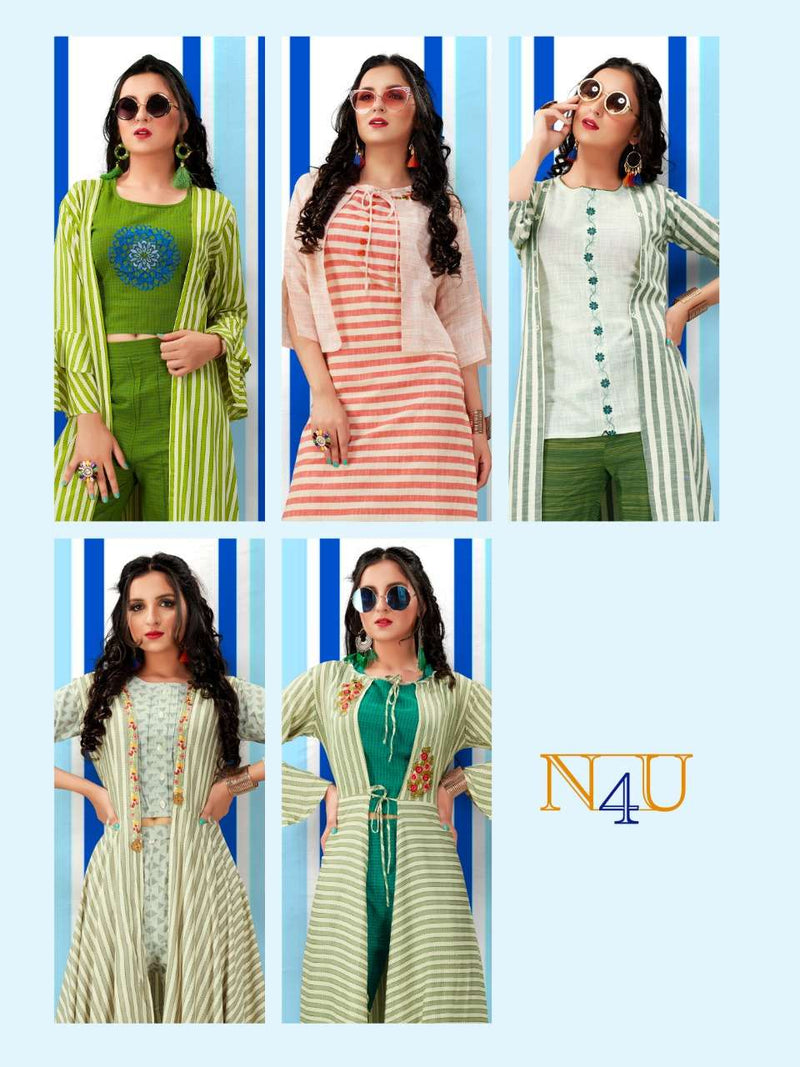 Tunic House Niharika Rayon Fancy Party Wear Kurtis With Jacket & Bottom