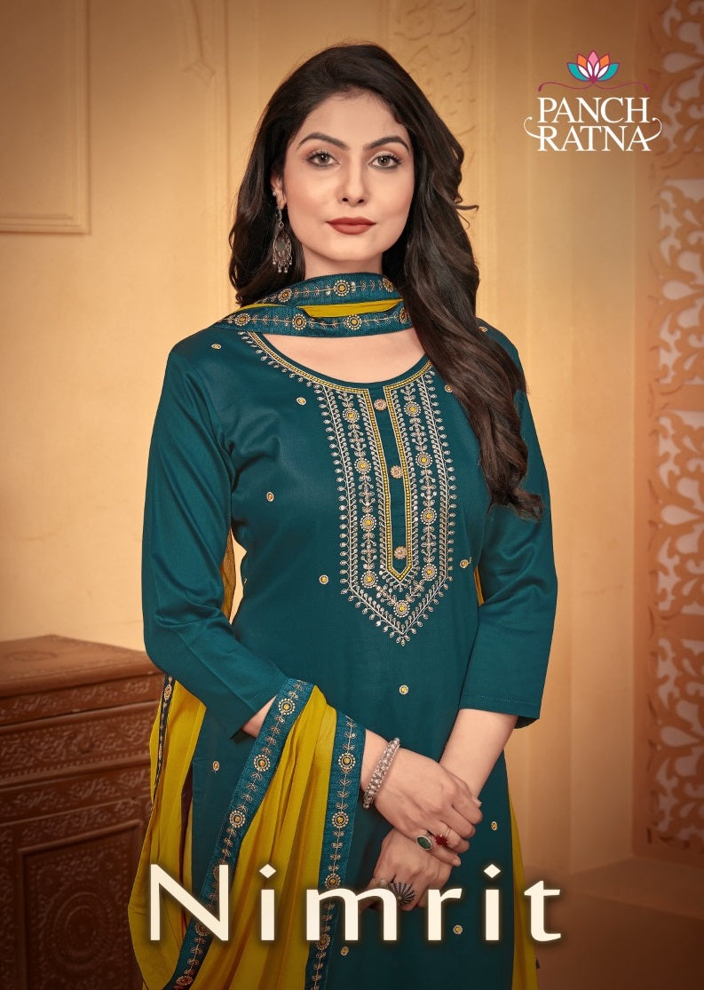 Panch Ratna Nimrit Jam Silk Sequence Work Designer Fancy Wear Salwar Kameez