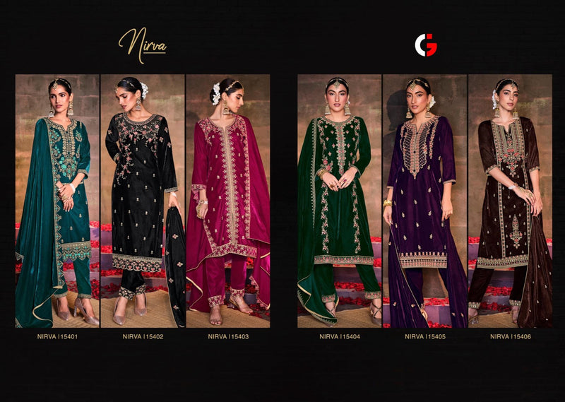 Gull Jee Nirva Velvet With Beautiful Heavy Embroidery Work Stylish Designer Party Wear Salwar Kameez