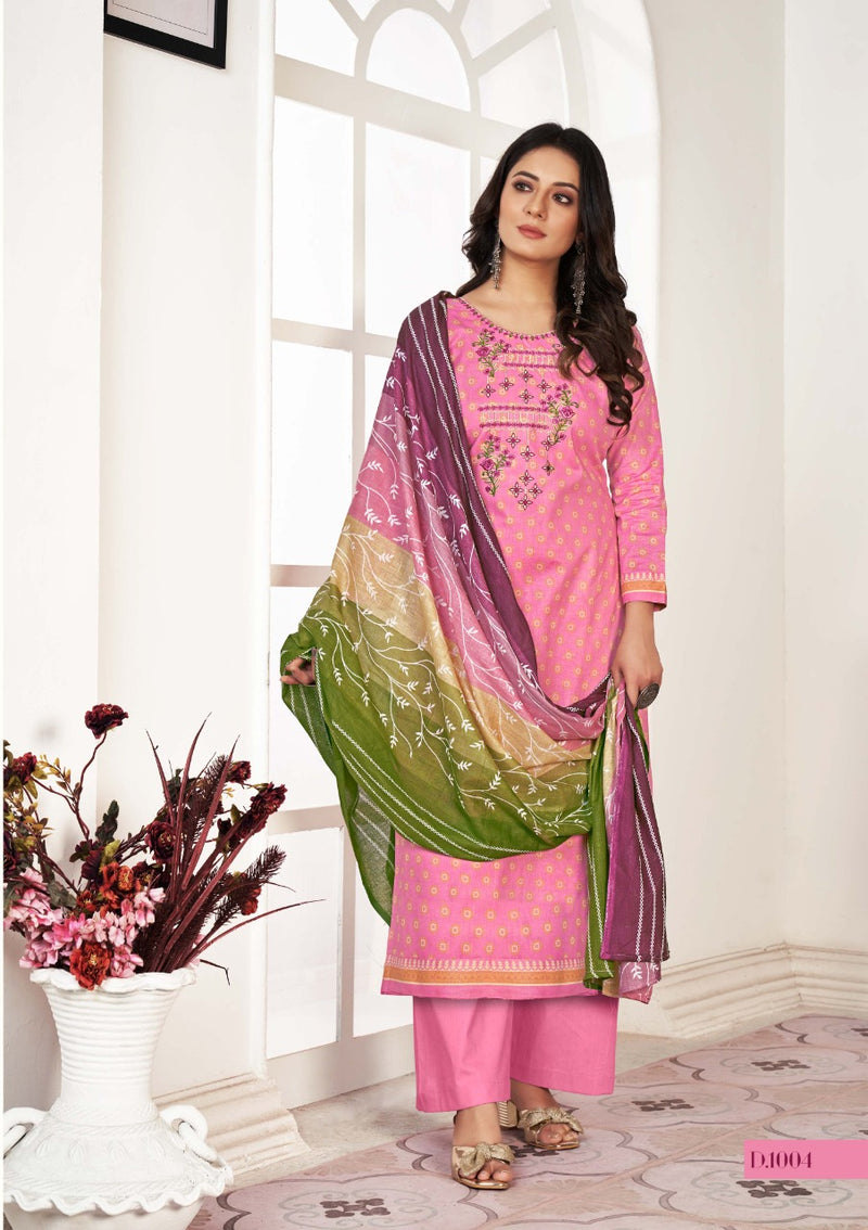 Yashika Trends Nitya Pure Cotton With Heavy Embroidery & Printed Work Stylish Designer Casual Wear Salwar Kameez
