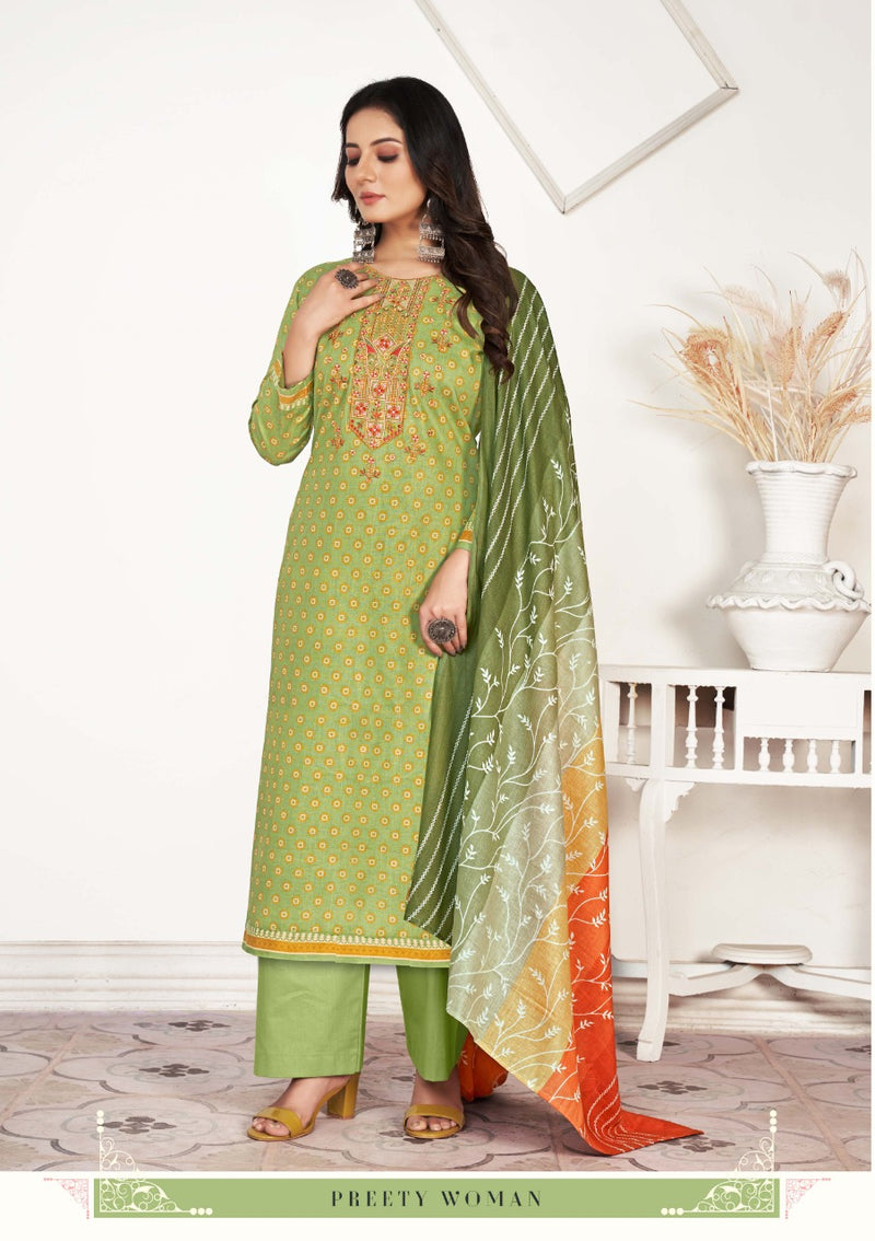 Yashika Trends Nitya Pure Cotton With Heavy Embroidery & Printed Work Stylish Designer Casual Wear Salwar Kameez
