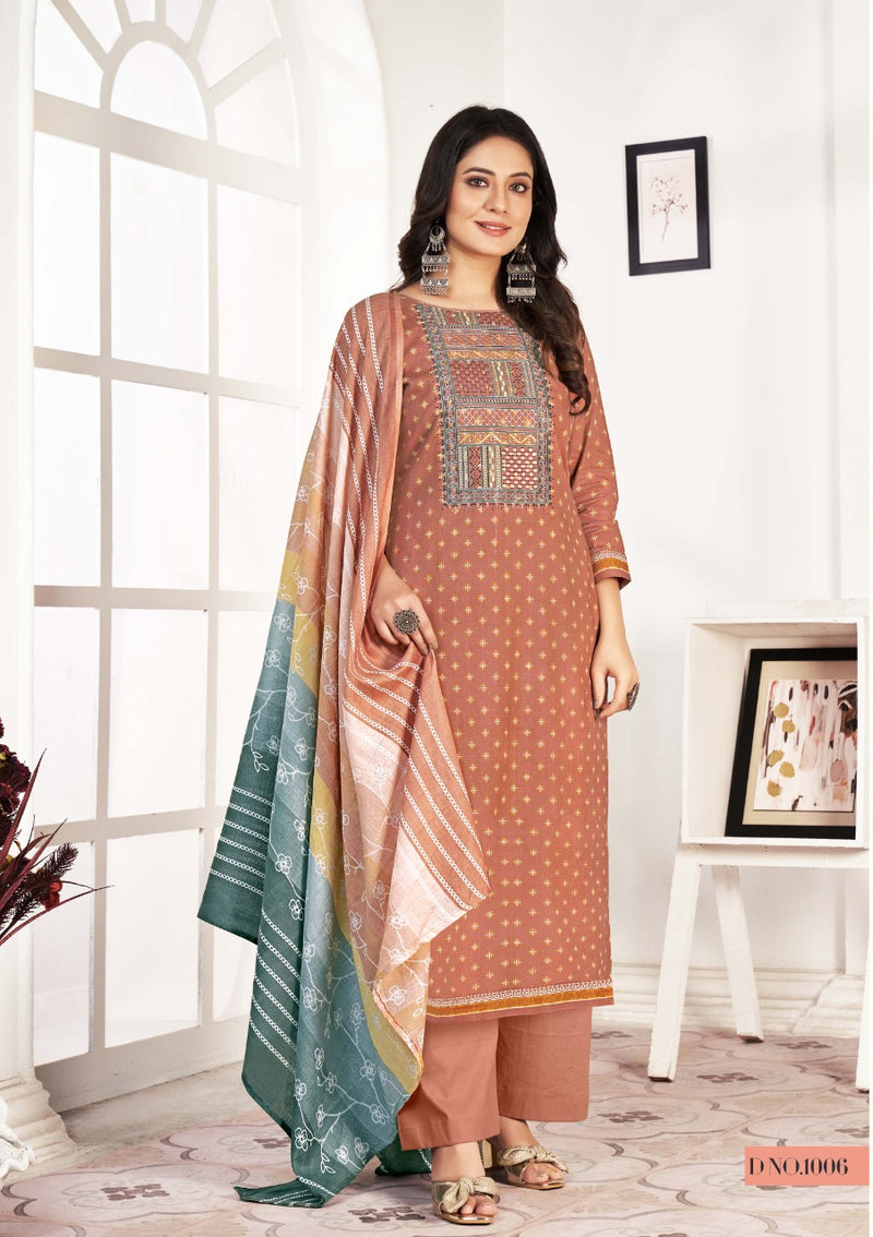 Yashika Trends Nitya Pure Cotton With Heavy Embroidery & Printed Work Stylish Designer Casual Wear Salwar Kameez