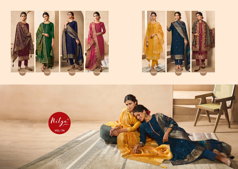 Lt Nitya Vol 176 Dola Jacquard Heavy Designer Wedding Wear Salwar Suits