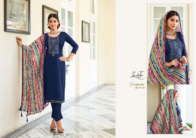 Levisha Nivisha Vol Rayon Slub Embroidery Swarovski Designer Partywear Salwar Kameez