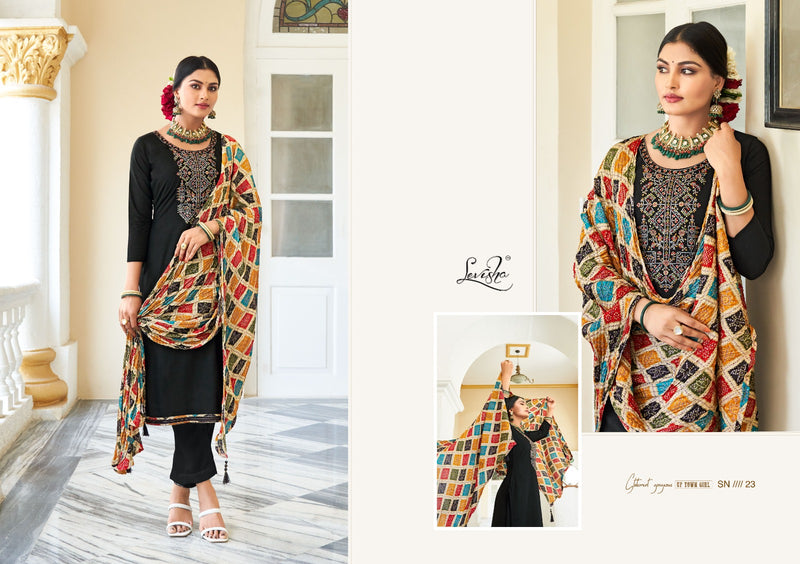 Levisha Nivisha Vol Rayon Slub Embroidery Swarovski Designer Partywear Salwar Kameez
