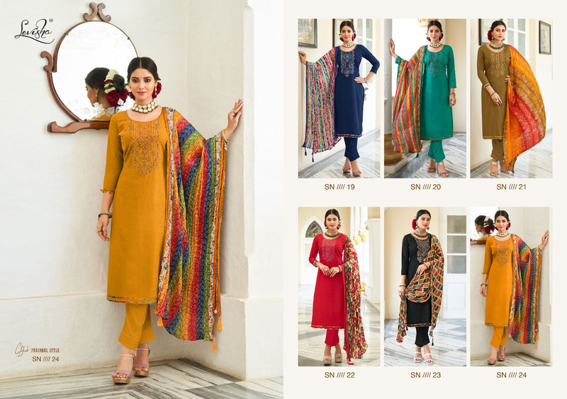 Levisha Nivisha Vol Rayon Slub Embroidery Swarovski Designer Partywear Salwar Kameez