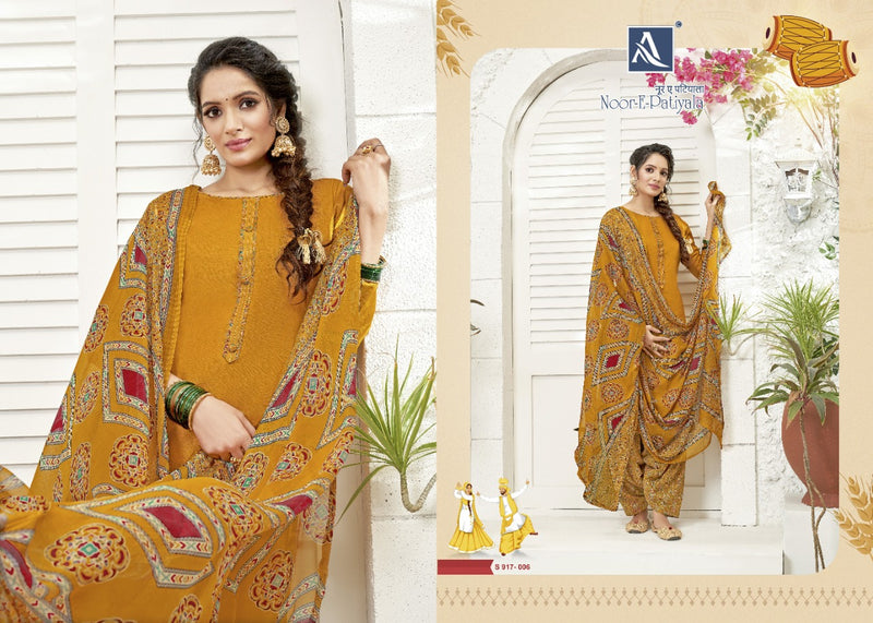Alok Suits Noor E Patiyala Jam Solid Cotton Patiyala Style Festive Wear Salwar Suits