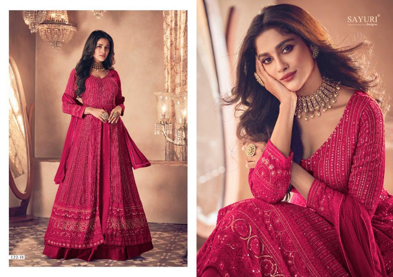 Sayuri Designer Noor Gold Classic Georgette Fancy Embroidery Work Partywear Kurti