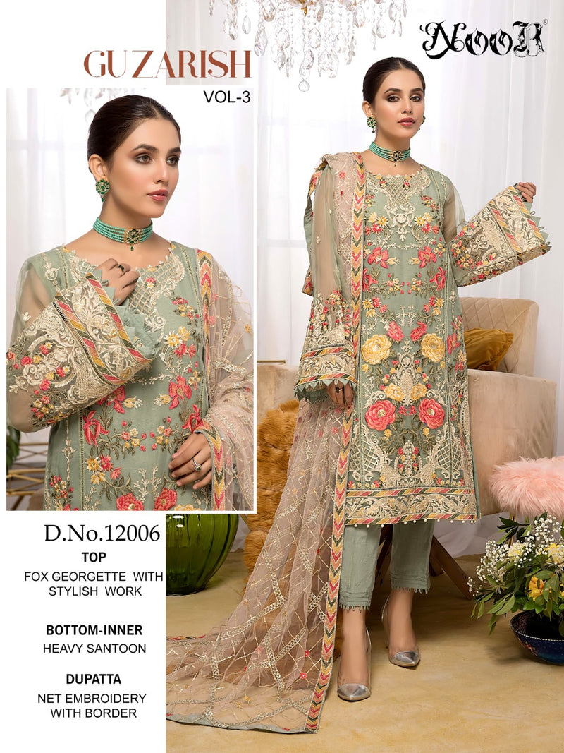 NOOR GUZARISH VOL 3 GEORGETTE PAKISTANI SUITS WHOLESALER DEALER SURAT