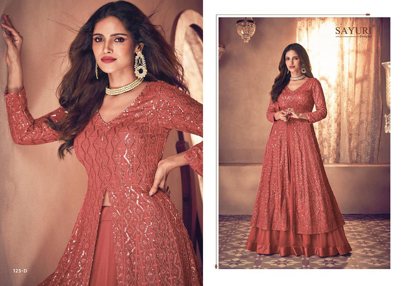 Sayuri Designer Noor Platinum Georgette Wedding Wear Designer Ready Made Salwar Suits