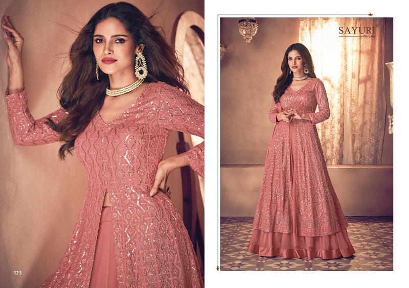 Sayuri Designer Noor Platinum Georgette Wedding Wear Designer Ready Made Salwar Suits