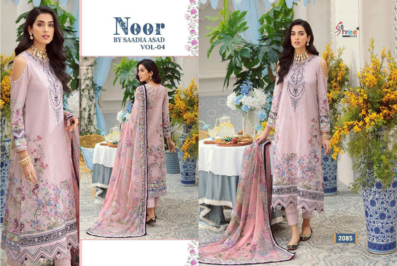Shree Fabs Noor Saadia Asad Vol 4 Cotton Embroidered Party Wear Salwar Kameez